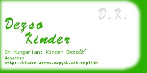 dezso kinder business card